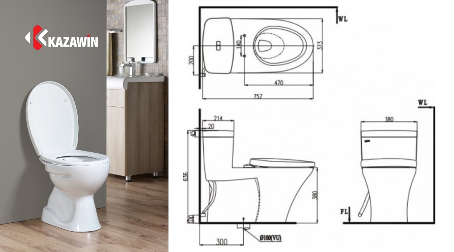 Kích thước lắp đặt thiết bị vệ sinh cơ bản 2