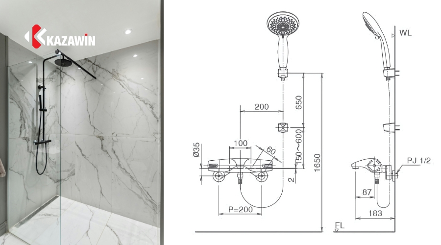 Kích thước lắp đặt thiết bị vệ sinh cơ bản 4