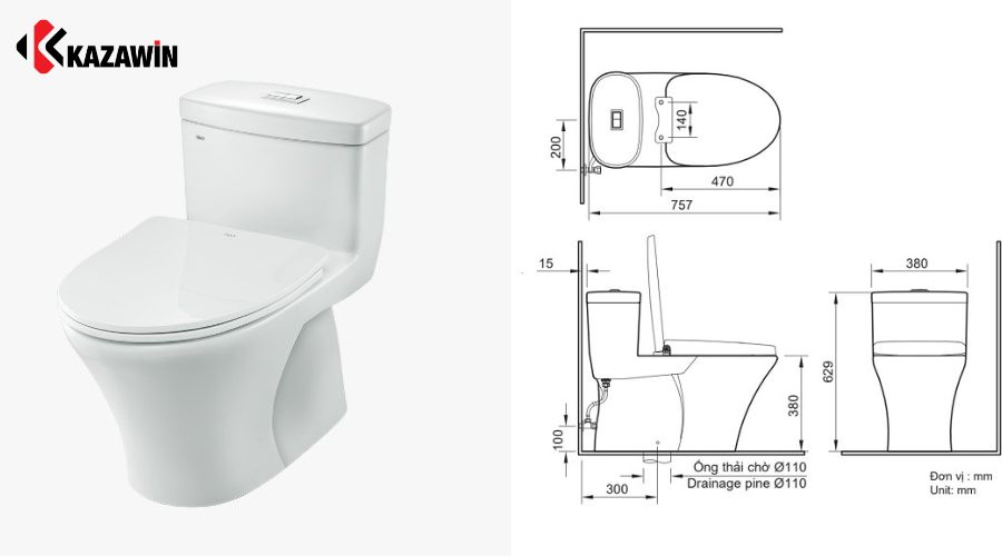 khoảng cách bồn cầu đến tường