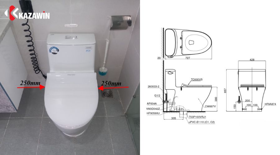 Tại sao khoảng cách đặt ống bồn cầu lại quan trọng?