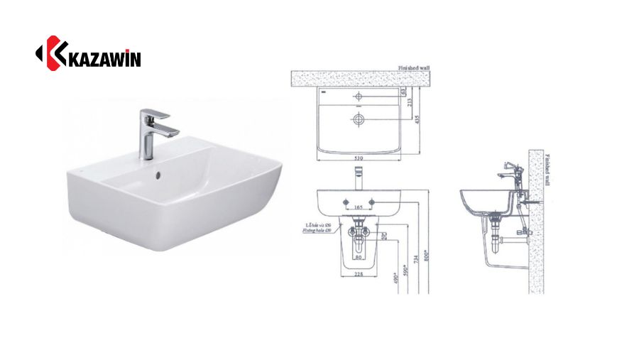 Giới thiệu về kích thước chậu lavabo