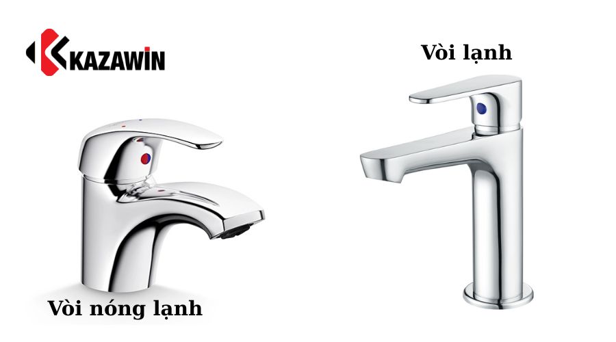 vòi lavabo nóng lạnh và vòi lavabo lạnh