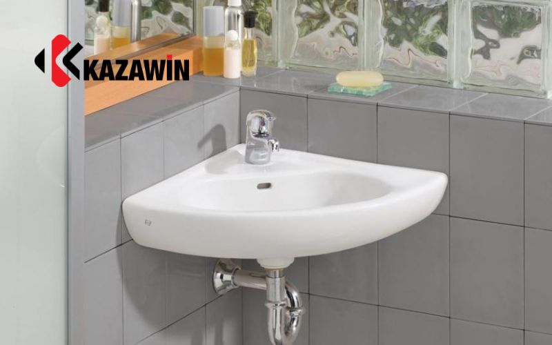 Lavabo góc tận dụng tối đa không gian góc tường Lavabo góc tận dụng tối đa không gian góc tường